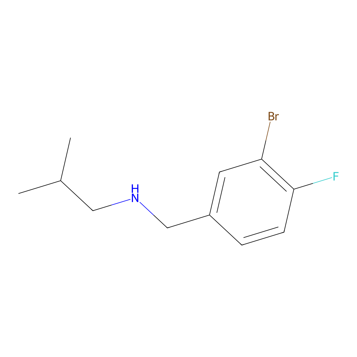 N-(3-bromo-4-fluorobenzyl)-2-methylpropan-1-amine molecular structure, CAS 1019481-34-5
