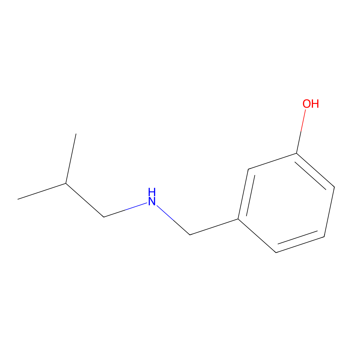 3-{[(2-Methylpropyl)amino]methyl}phenol molecular structure, CAS 1019481-37-8