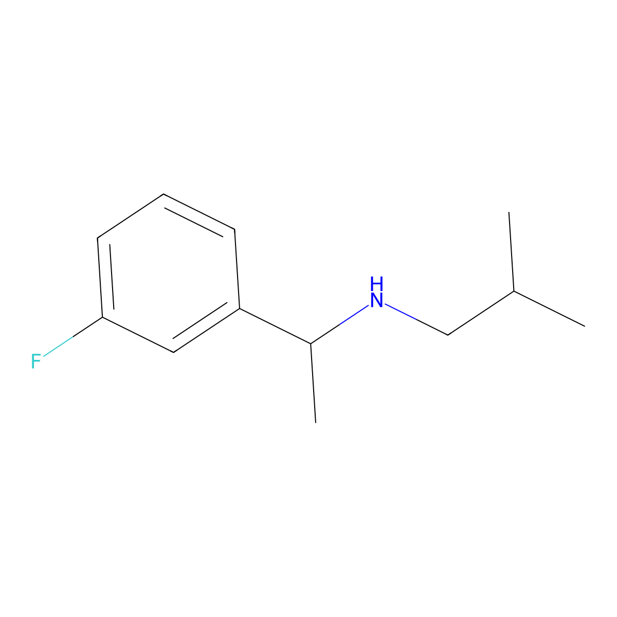 [1-(3-Fluorophenyl)ethyl](2-methylpropyl)amine molecular structure, CAS 1019481-40-3