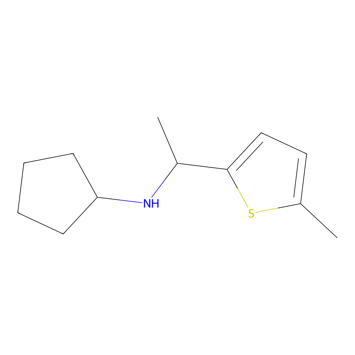 N-[1-(5-methylthiophen-2-yl)ethyl]cyclopentanamine molecular structure, CAS 1019482-33-7