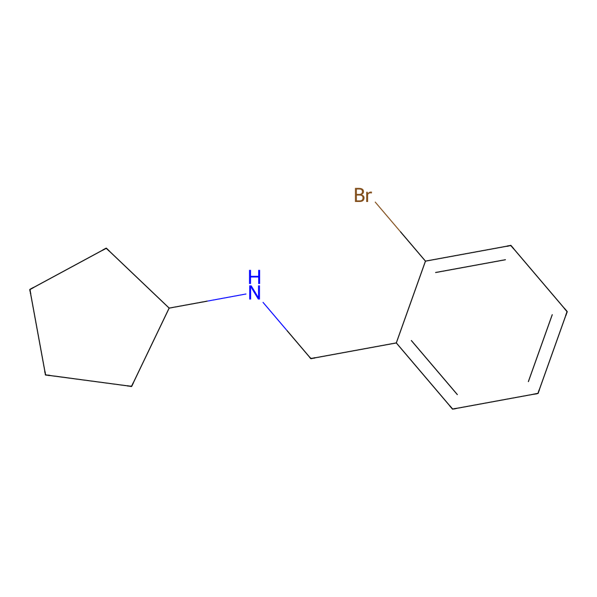 N-[(2-bromophenyl)methyl]cyclopentanamine molecular structure, CAS 1019482-36-0
