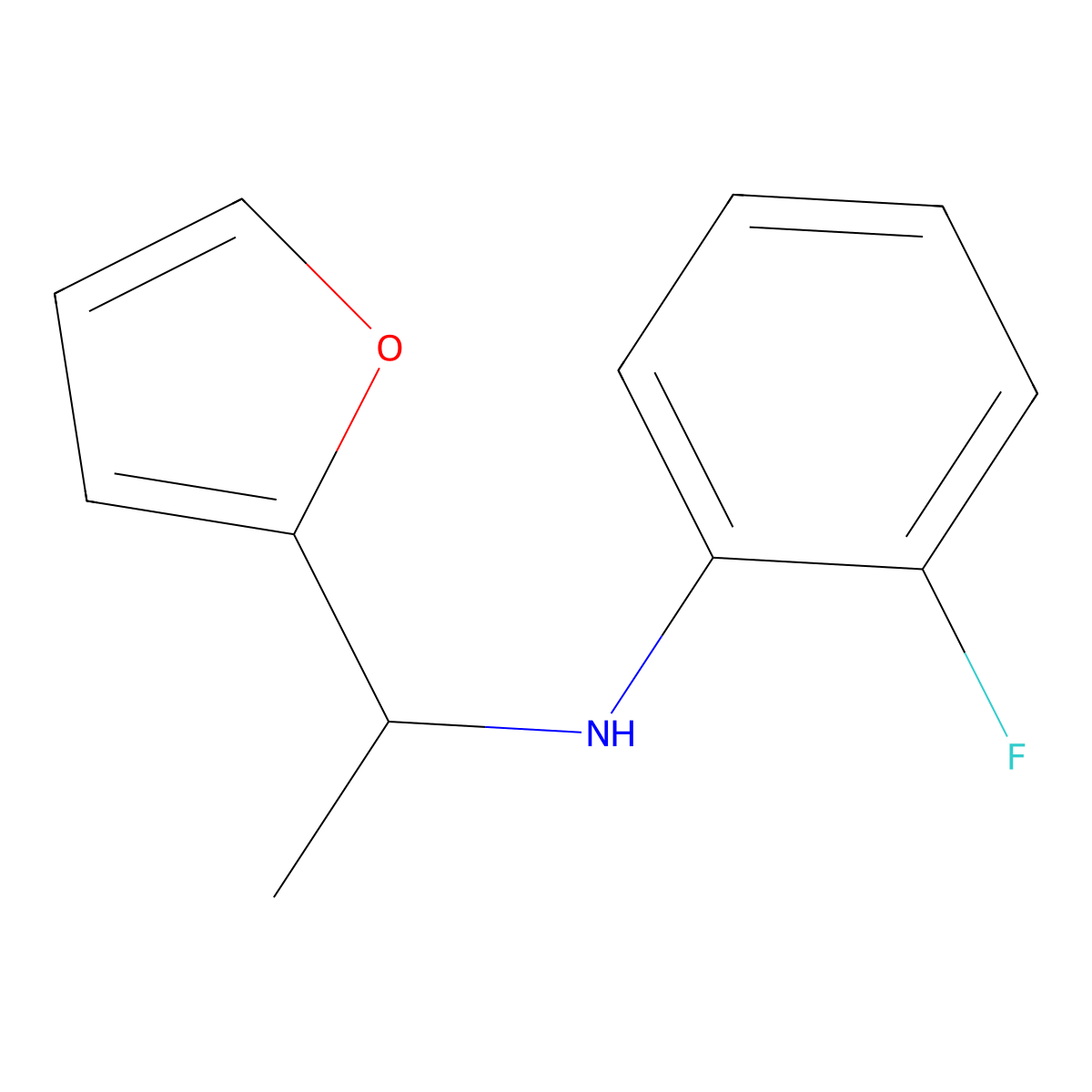 2-fluoro-N-[1-(furan-2-yl)ethyl]aniline molecular structure, CAS 1019482-48-4