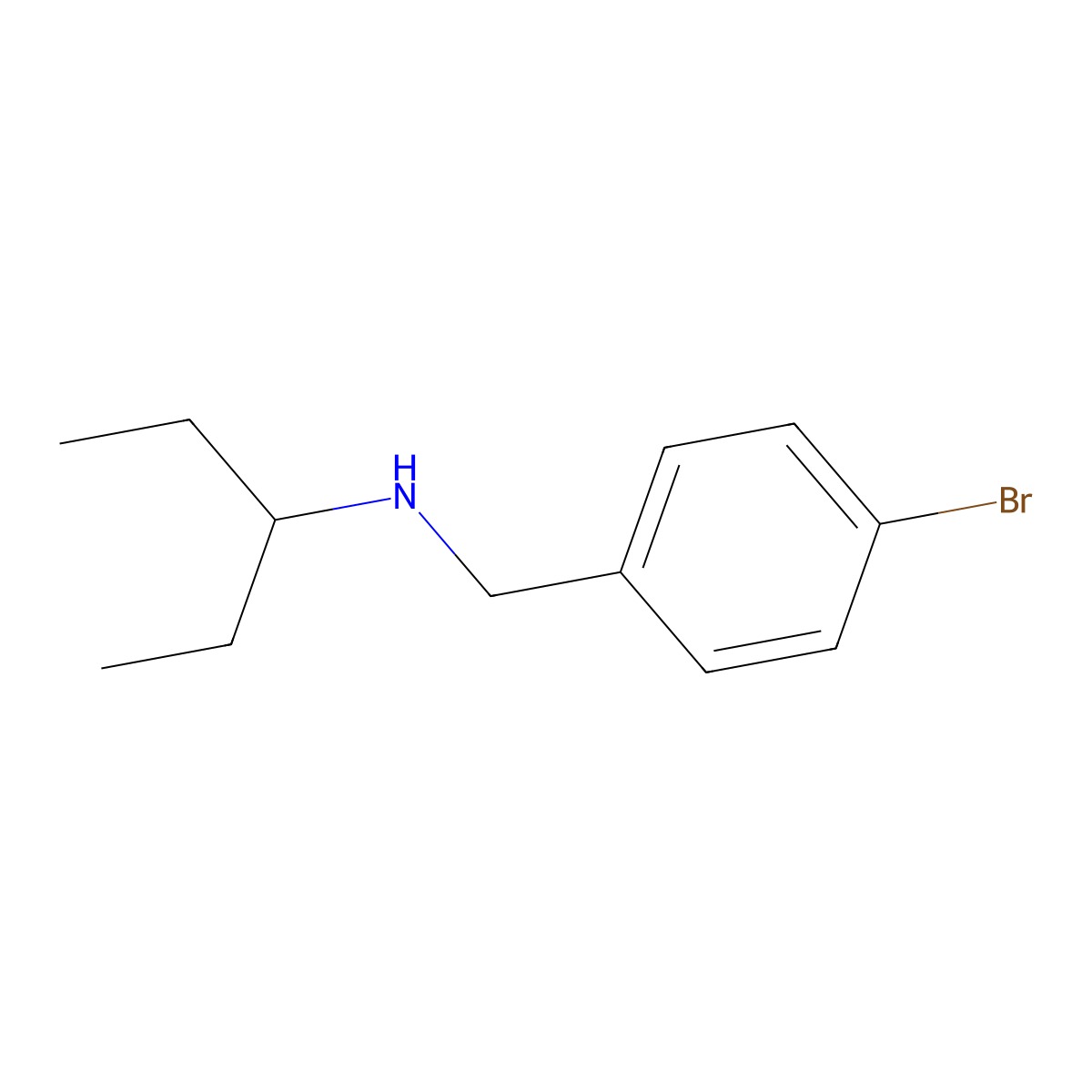 [(4-Bromophenyl)methyl](pentan-3-yl)amine molecular structure, CAS 1019482-49-5