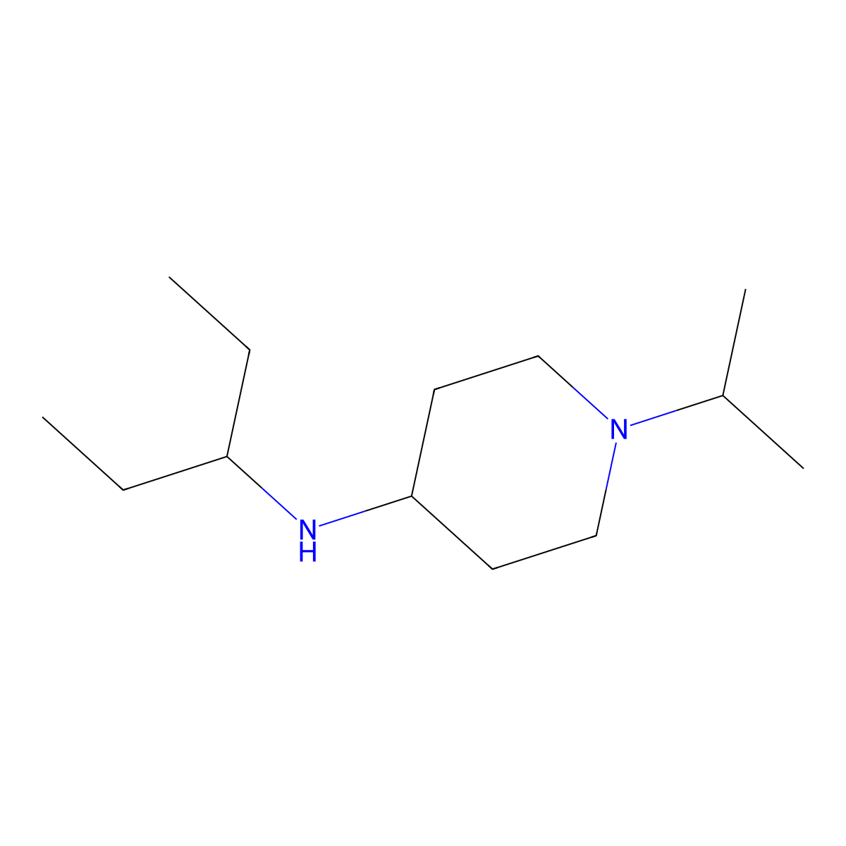 N-(Pentan-3-yl)-1-(propan-2-yl)piperidin-4-amine molecular structure, CAS 1019482-66-6