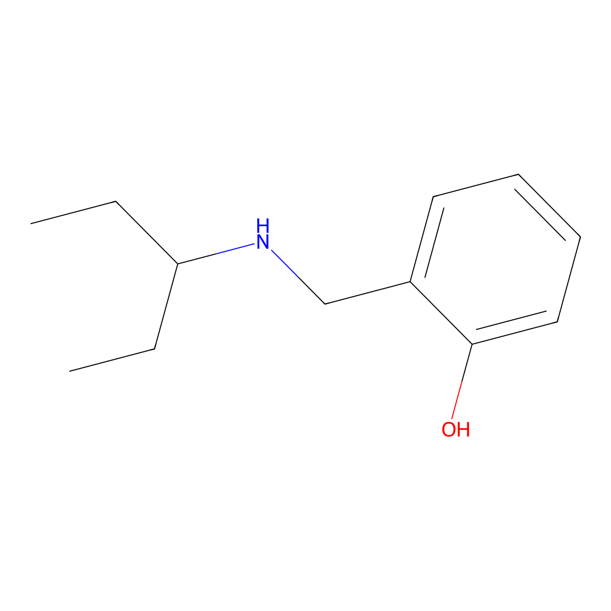 2-{[(Pentan-3-yl)amino]methyl}phenol molecular structure, CAS 1019482-81-5