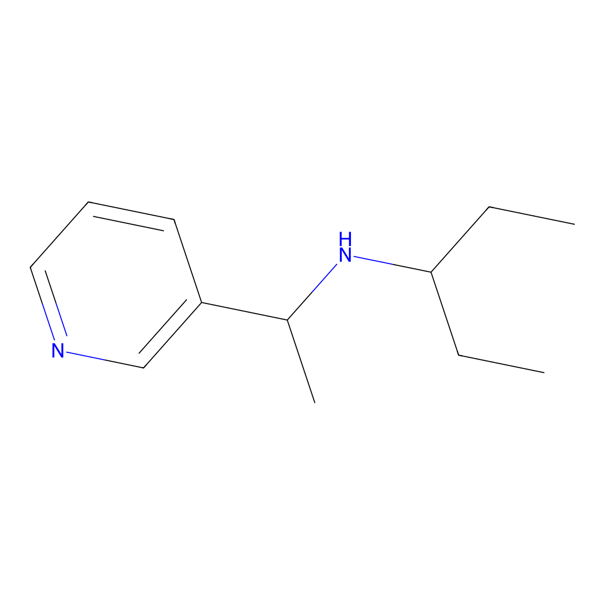 (Pentan-3-yl)[1-(pyridin-3-yl)ethyl]amine molecular structure, CAS 1019482-96-2