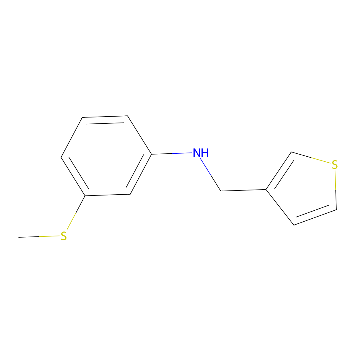 3-(methylsulfanyl)-N-[(thiophen-3-yl)methyl]aniline molecular structure, CAS 1019484-55-9