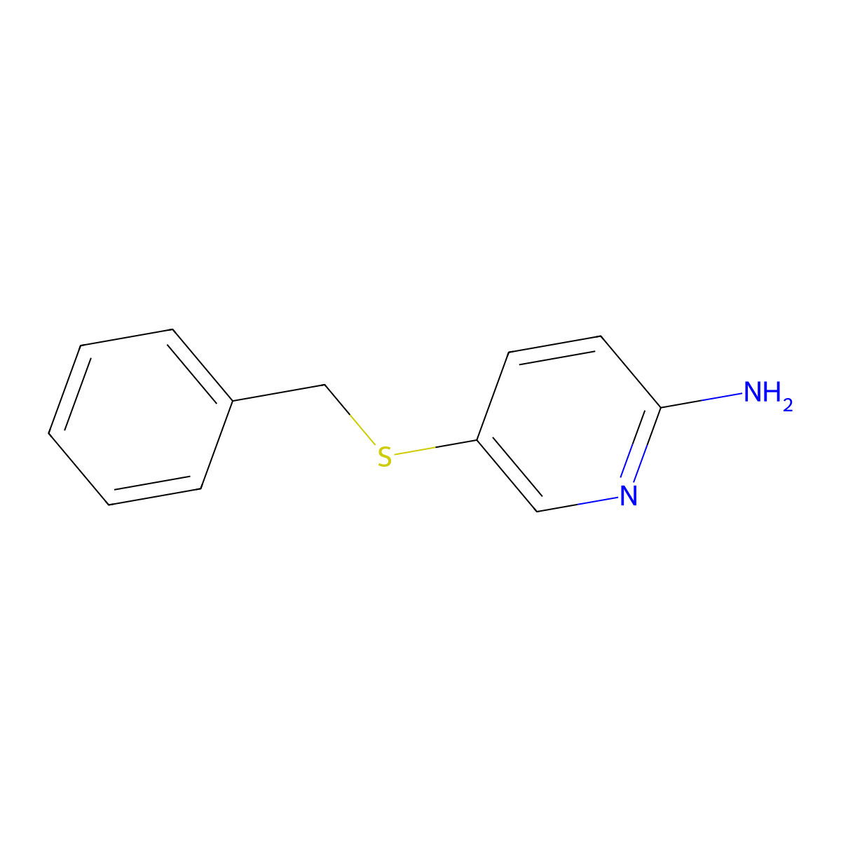 5-(Benzylsulfanyl)pyridin-2-amine molecular structure, CAS 1019484-60-6