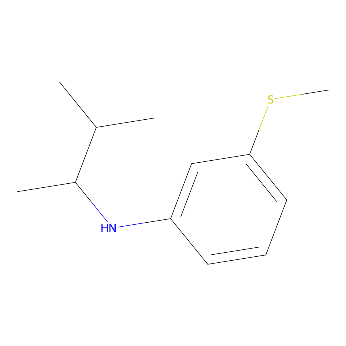 N-(3-methylbutan-2-yl)-3-(methylsulfanyl)aniline molecular structure, CAS 1019484-85-5