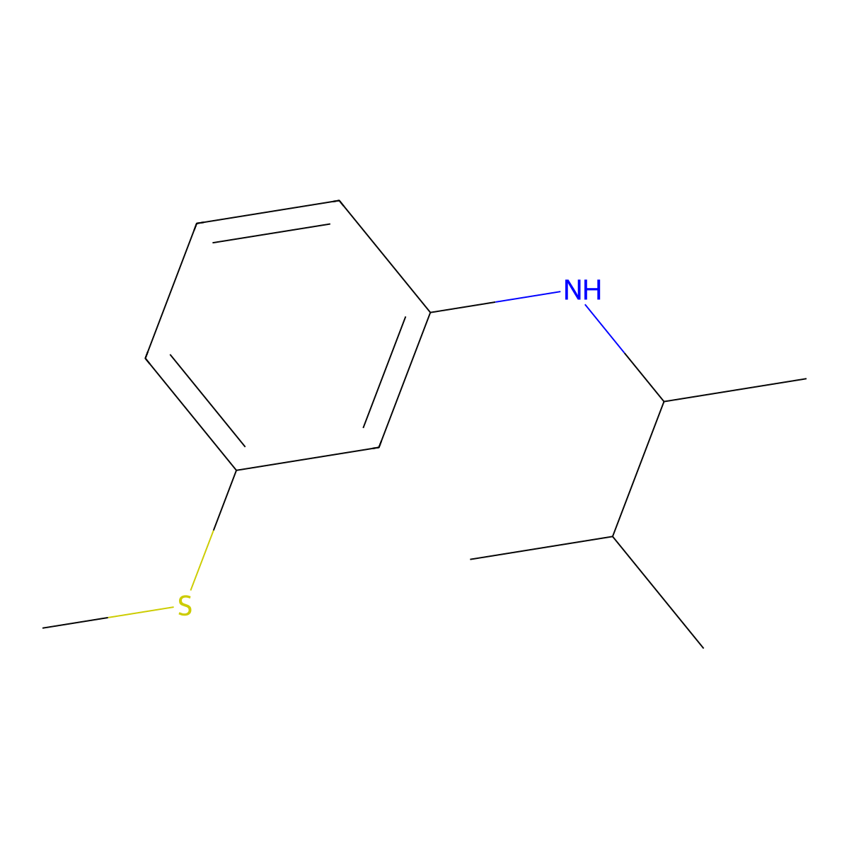 N-(3-methylbutan-2-yl)-3-(methylsulfanyl)aniline molecular structure, CAS 1019484-85-5