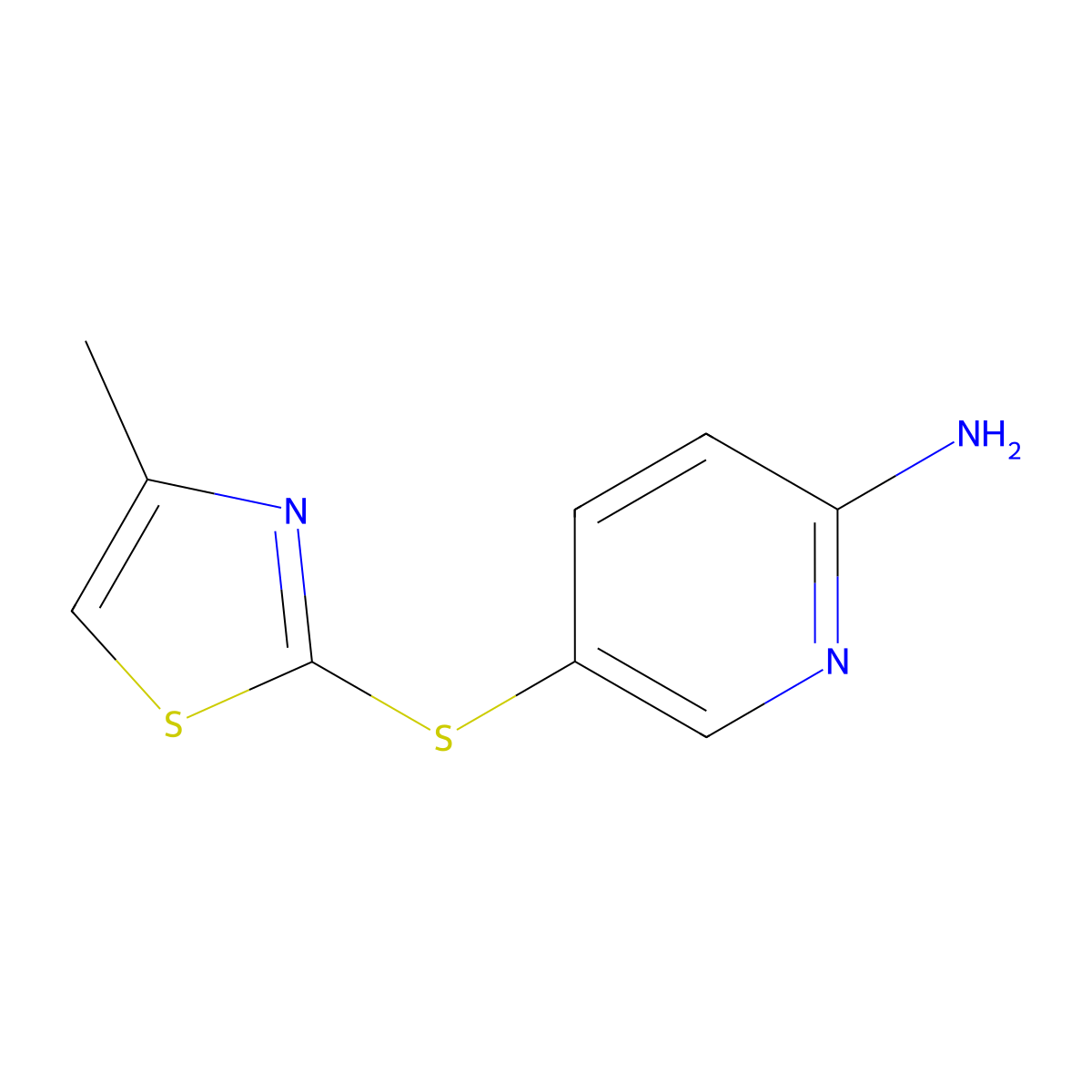 5-[(4-Methyl-1,3-thiazol-2-yl)sulfanyl]pyridin-2-amine molecular structure, CAS 1019485-08-5