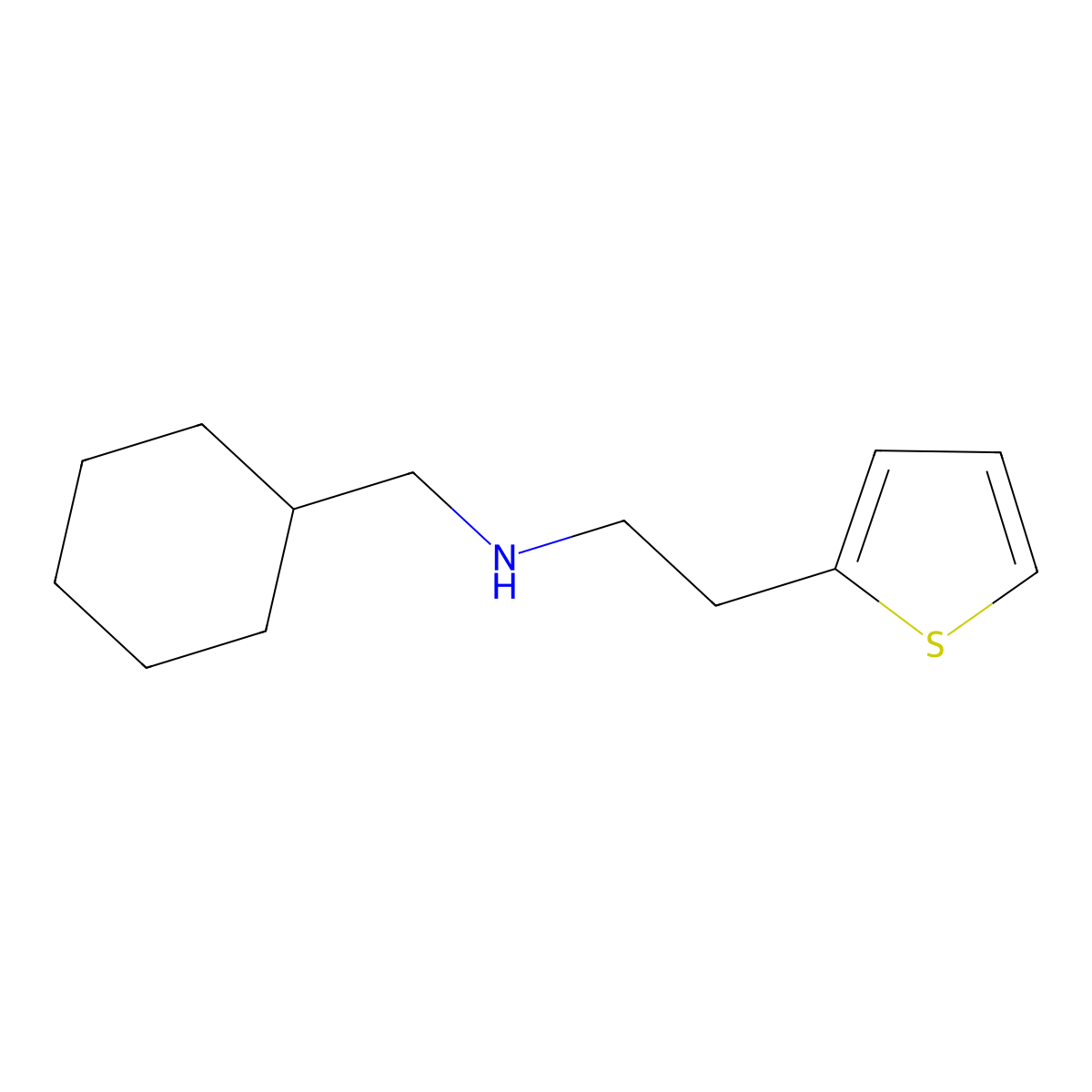 (Cyclohexylmethyl)[2-(thiophen-2-YL)ethyl]amine molecular structure, CAS 1019485-96-1