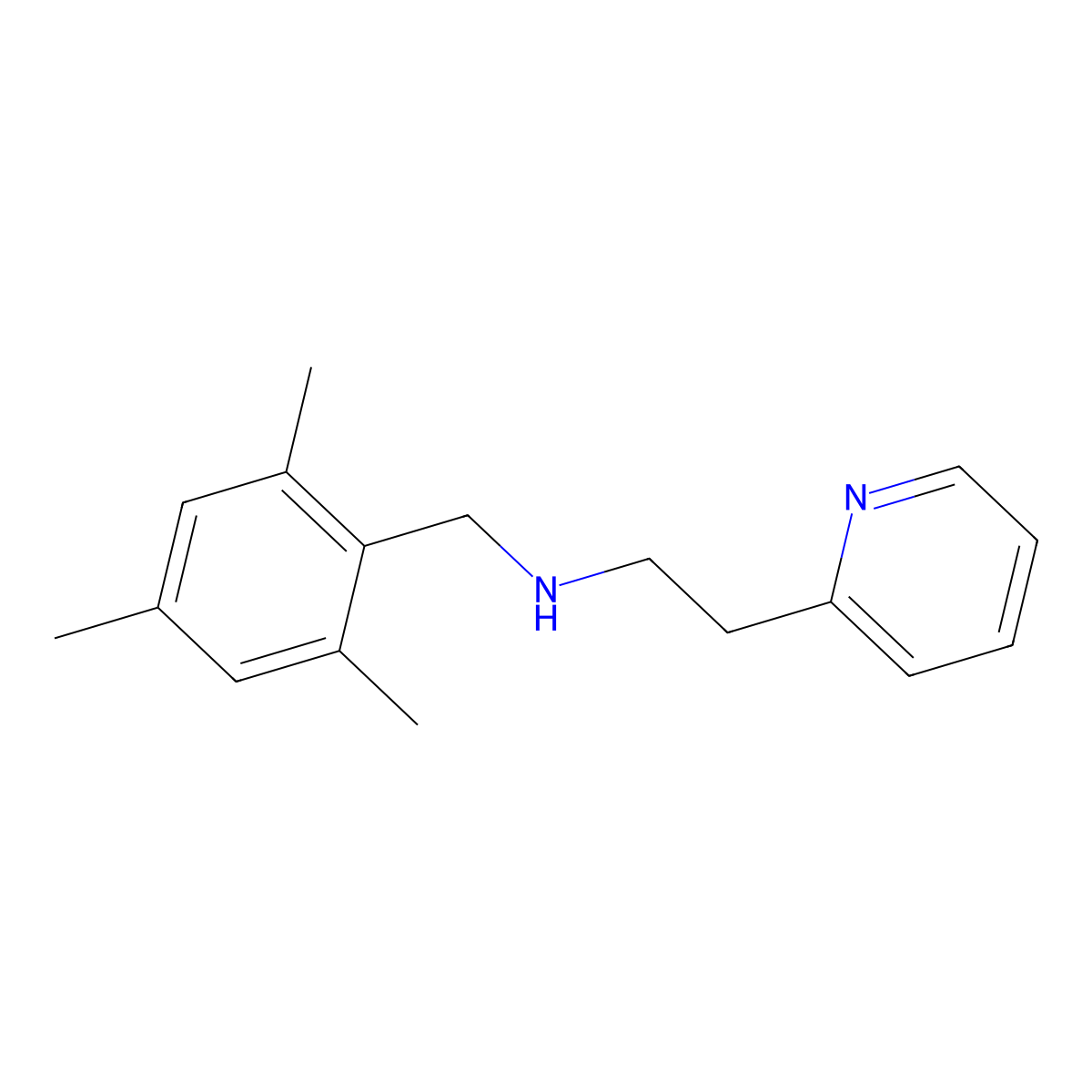 N-[(2,4,6-Trimethylphenyl)methyl]-2-pyridineethanamine molecular structure, CAS 1019487-86-5