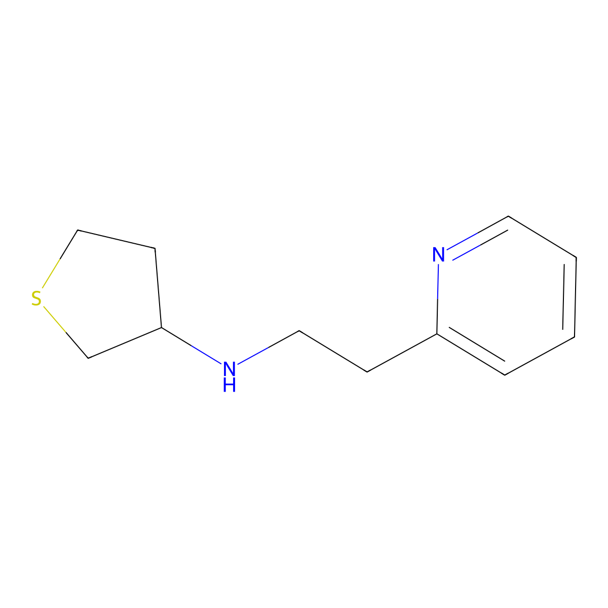 N-[2-(Pyridin-2-YL)ethyl]thiolan-3-amine molecular structure, CAS 1019487-95-6