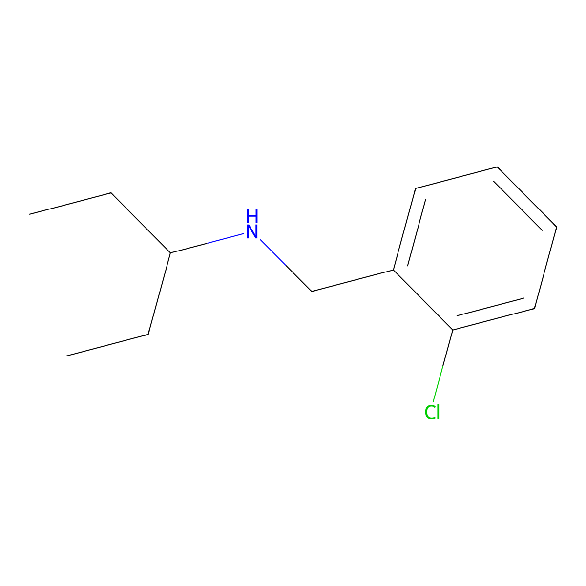 [(2-Chlorophenyl)methyl](pentan-3-yl)amine molecular structure, CAS 1019488-23-3
