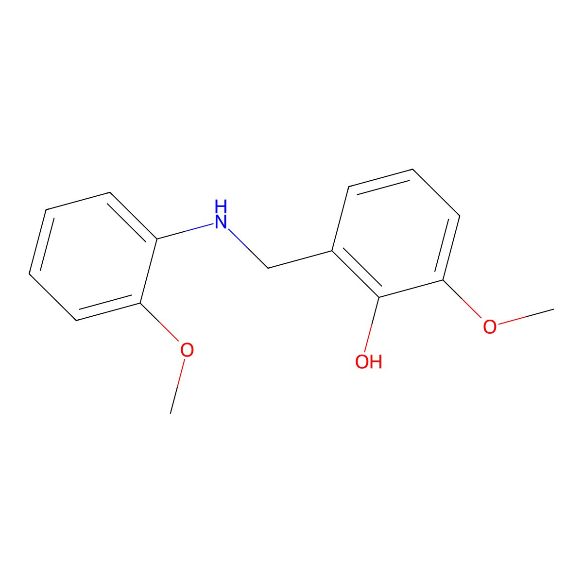 2-Methoxy-6-{[(2-methoxyphenyl)amino]methyl}phenol molecular structure, CAS 1019489-58-7