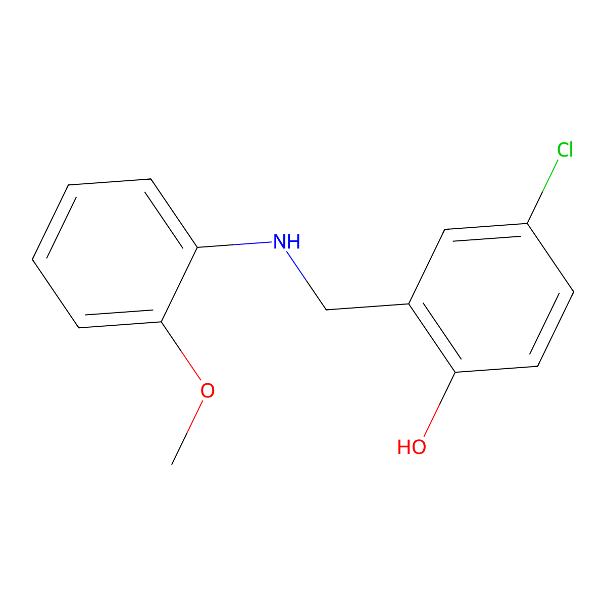 4-Chloro-2-{[(2-methoxyphenyl)amino]methyl}phenol molecular structure, CAS 1019489-78-1