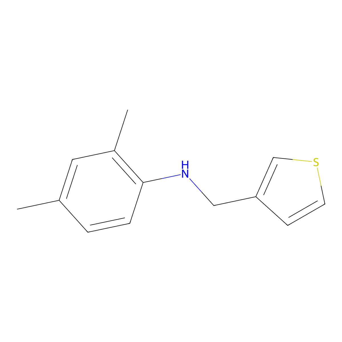 2,4-dimethyl-N-[(thiophen-3-yl)methyl]aniline molecular structure, CAS 1019489-98-5