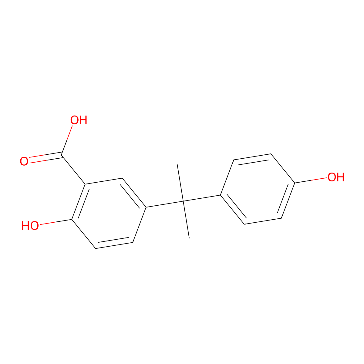 2-Hydroxy-5-[2-(4-hydroxyphenyl)propan-2-yl]benzoic acid molecular structure, CAS 101949-49-9