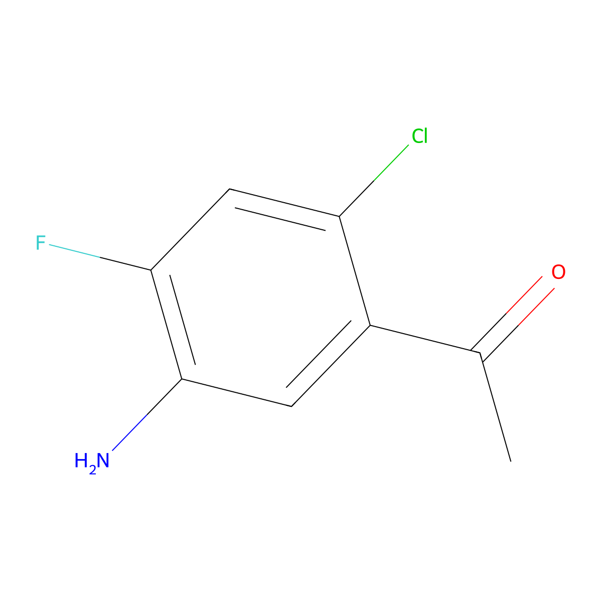 1-(5-Amino-2-chloro-4-fluorophenyl)ethan-1-one molecular structure, CAS 101949-89-7