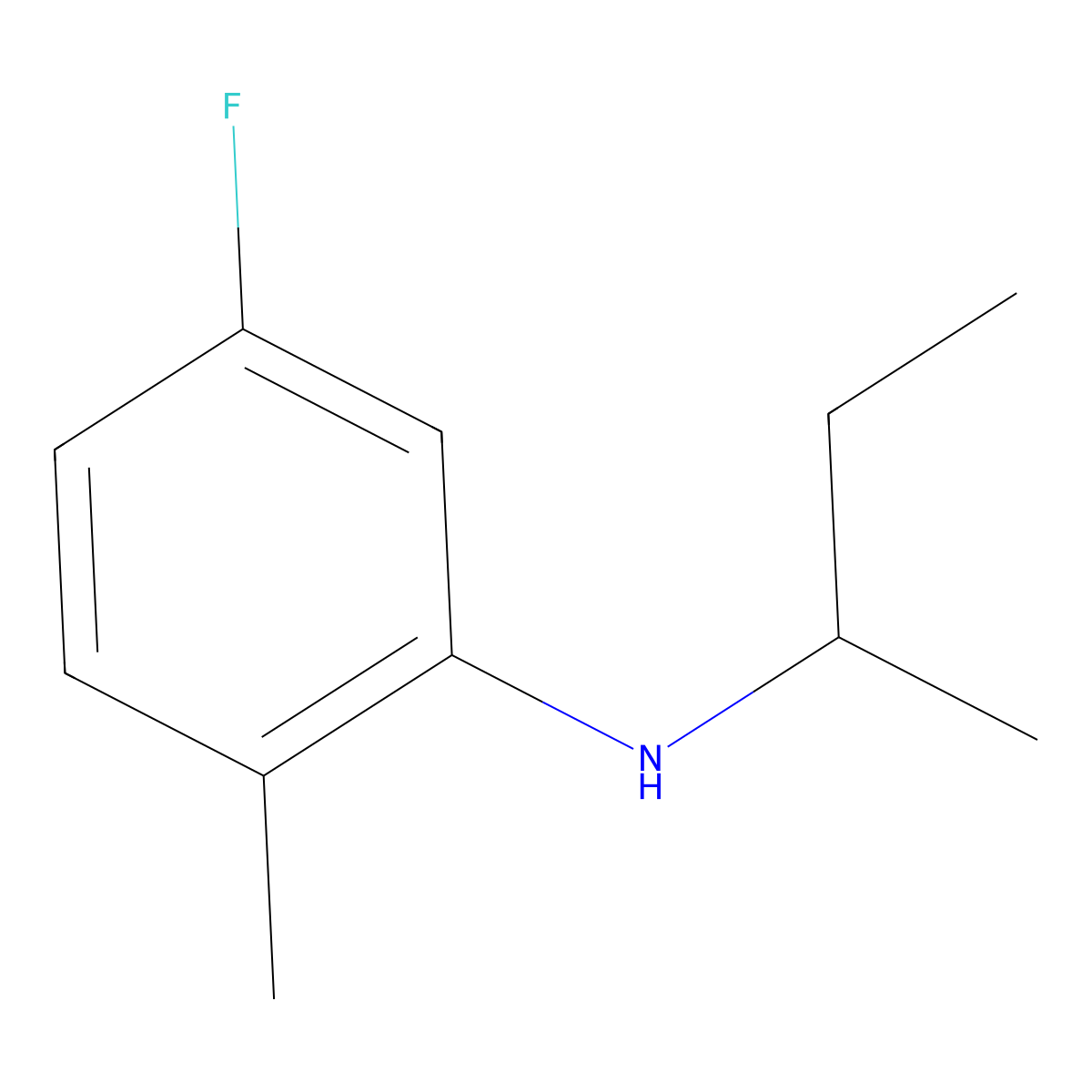 N-(butan-2-yl)-5-fluoro-2-methylaniline molecular structure, CAS 1019491-36-1