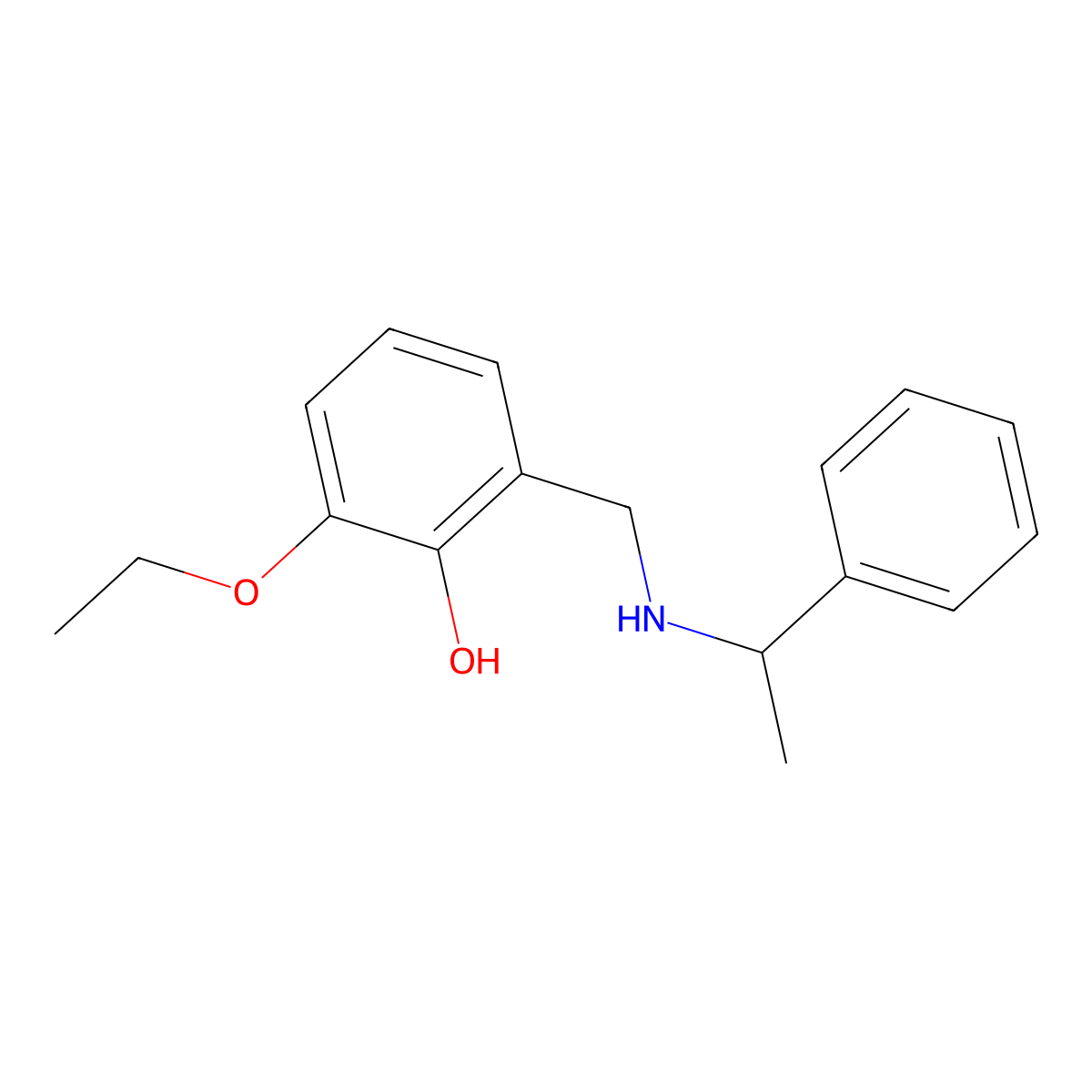 2-Ethoxy-6-{[(1-phenylethyl)amino]methyl}phenol molecular structure, CAS 1019491-78-1