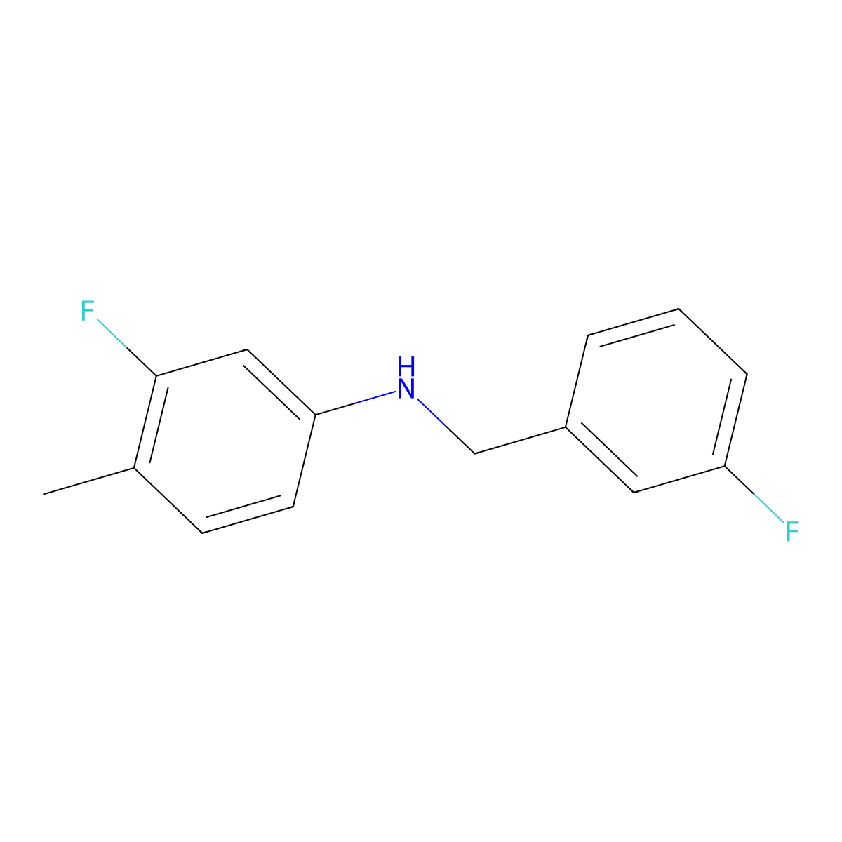 3-Fluoro-N-(3-fluorobenzyl)-4-methylaniline molecular structure, CAS 1019493-00-5