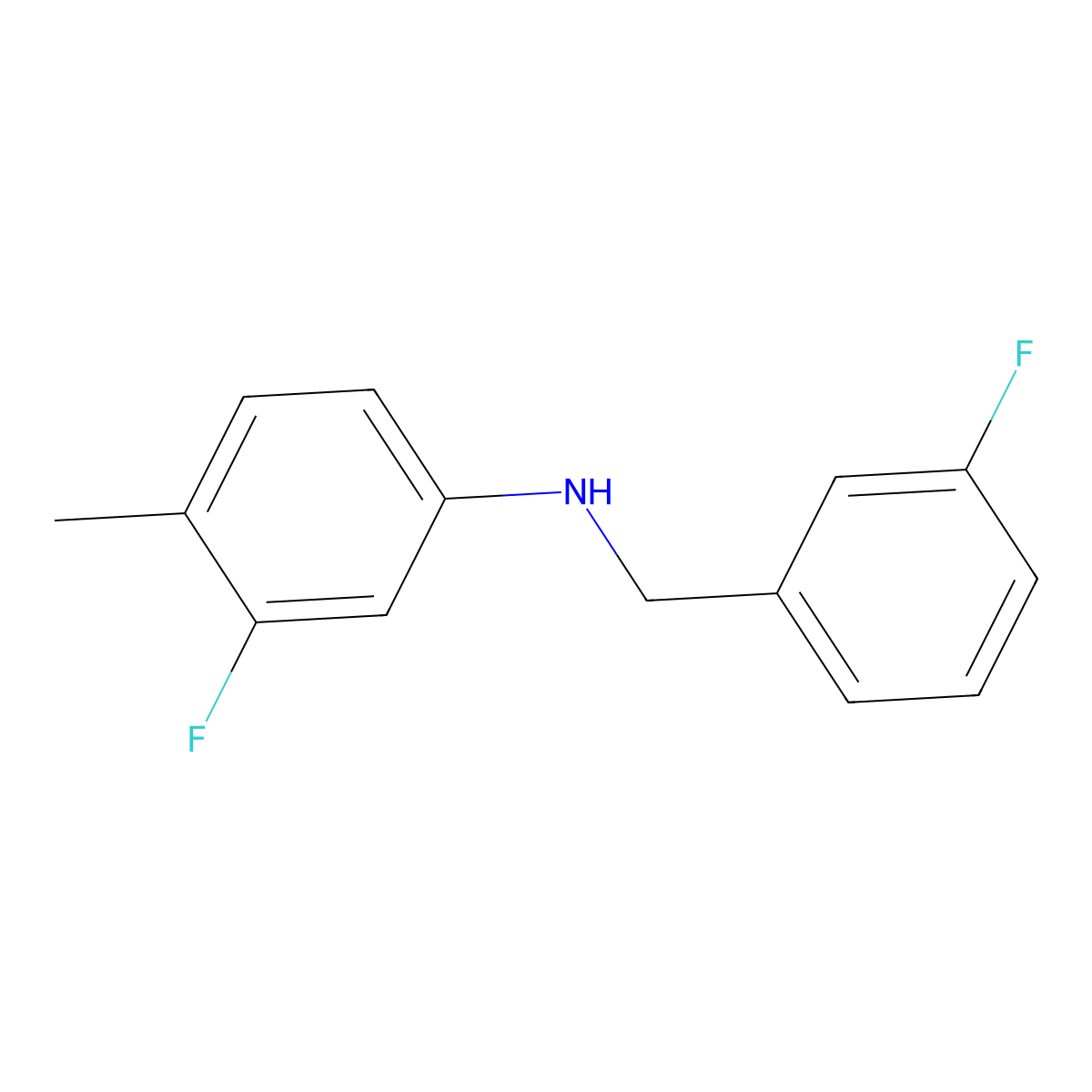 3-Fluoro-N-(3-fluorobenzyl)-4-methylaniline molecular structure, CAS 1019493-00-5