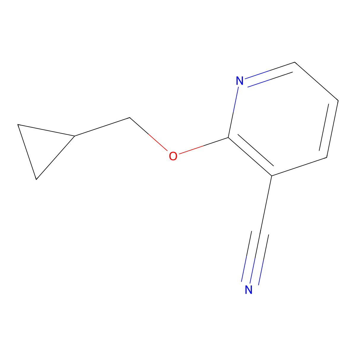 2-(Cyclopropylmethoxy)nicotinonitrile molecular structure, CAS 1019493-32-3