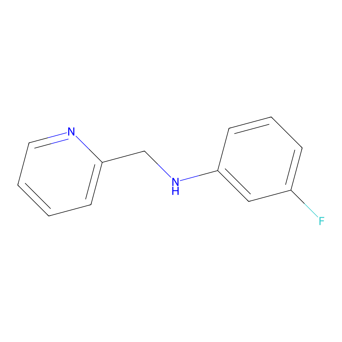 3-fluoro-N-(pyridin-2-ylmethyl)aniline molecular structure, CAS 1019493-85-6