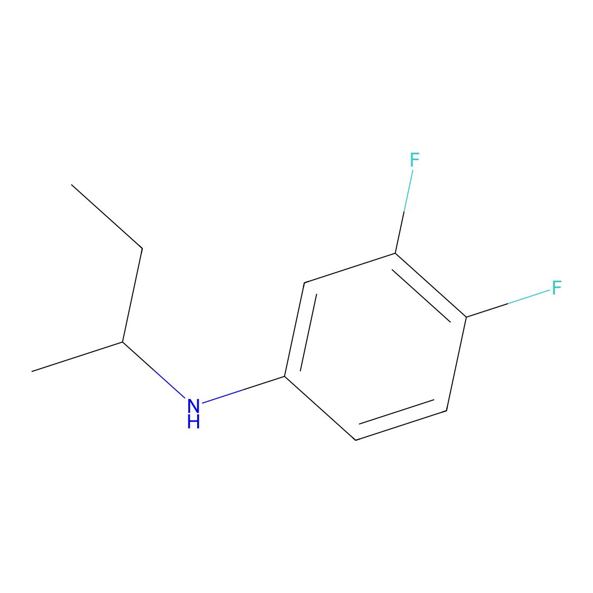 N-(butan-2-yl)-3,4-difluoroaniline molecular structure, CAS 1019495-12-5