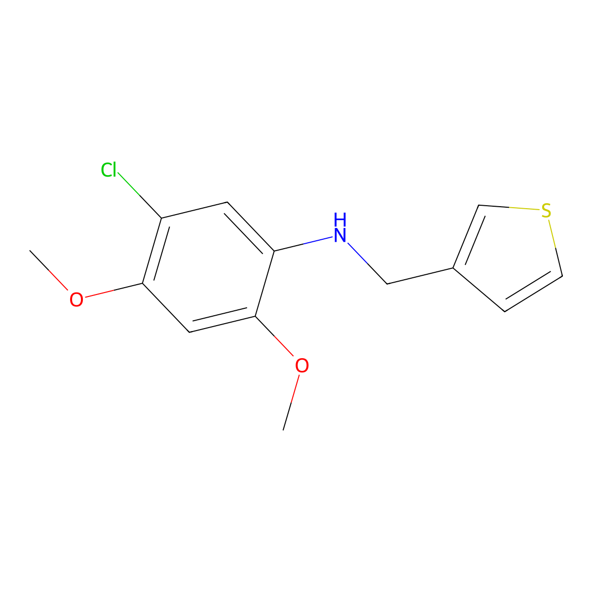 N-(5-Chloro-2,4-dimethoxyphenyl)-3-thiophenemethanamine molecular structure, CAS 1019495-80-7