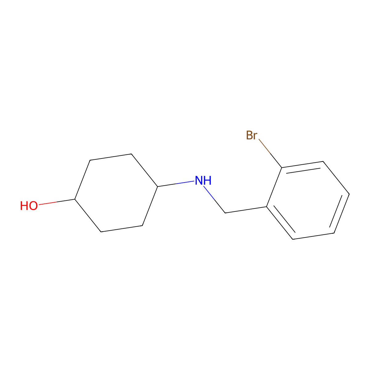 4-{[(2-Bromophenyl)methyl]amino}cyclohexan-1-ol molecular structure, CAS 1019495-87-4