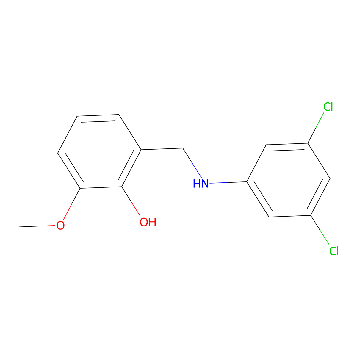 2-{[(3,5-Dichlorophenyl)amino]methyl}-6-methoxyphenol molecular structure, CAS 1019496-10-6