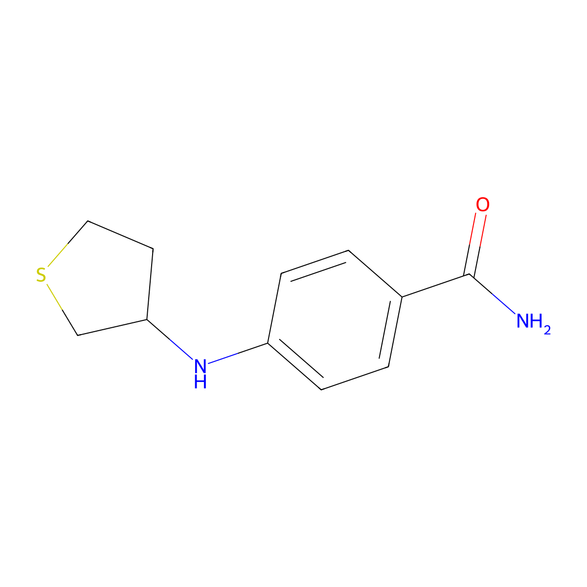4-[(Thiolan-3-yl)amino]benzamide molecular structure, CAS 1019496-39-9