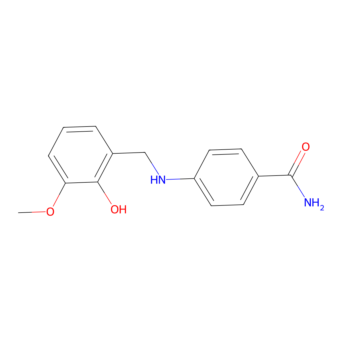 4-[(2-Hydroxy-3-methoxybenzyl)amino]benzamide molecular structure, CAS 1019496-63-9
