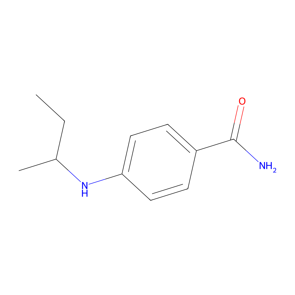 4-[(Butan-2-yl)amino]benzamide molecular structure, CAS 1019497-02-9