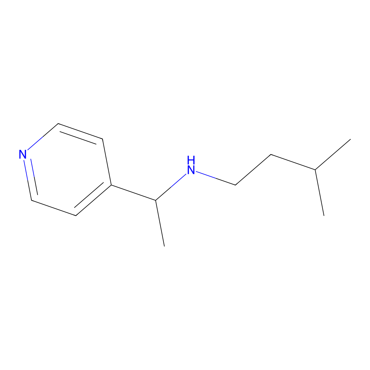 (3-Methylbutyl)[1-(pyridin-4-YL)ethyl]amine molecular structure, CAS 1019497-53-0