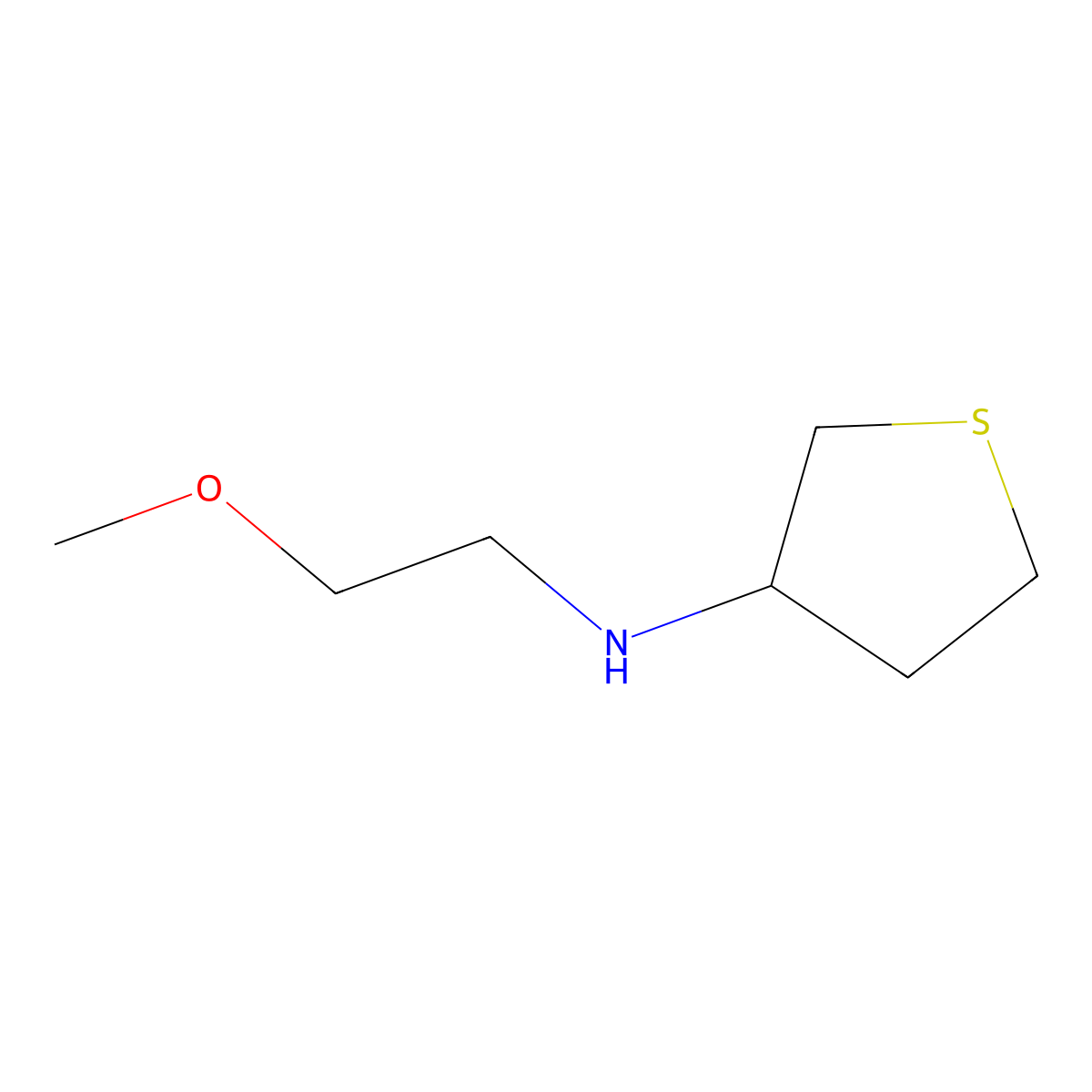 N-(2-methoxyethyl)thiolan-3-amine molecular structure, CAS 1019499-22-9