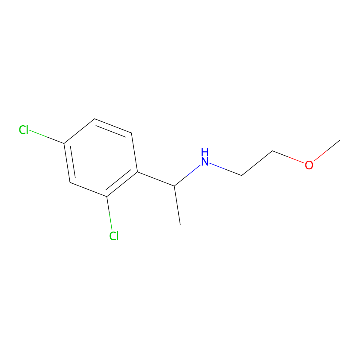 [1-(2,4-Dichlorophenyl)ethyl](2-methoxyethyl)amine molecular structure, CAS 1019499-57-0