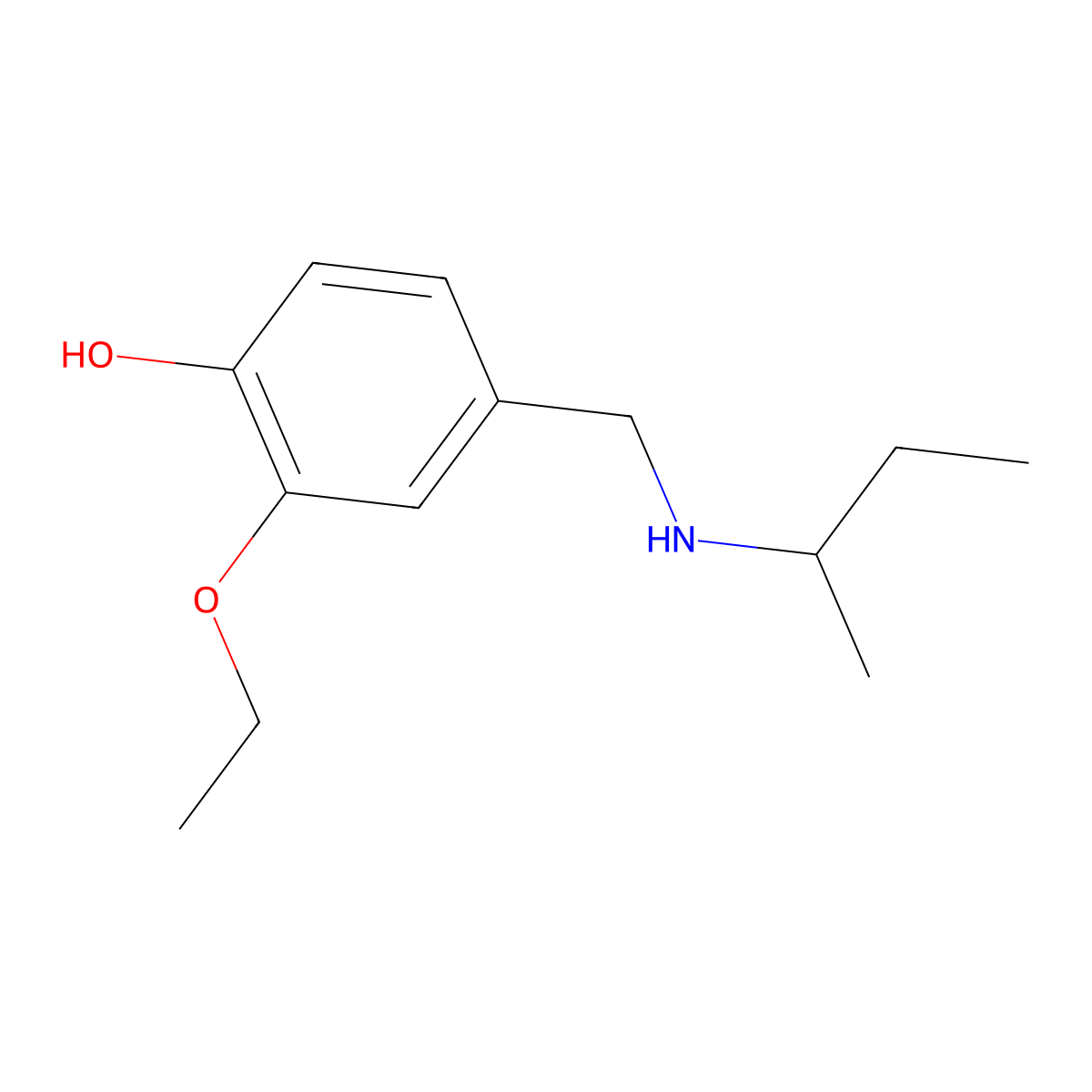 4-{[(Butan-2-yl)amino]methyl}-2-ethoxyphenol molecular structure, CAS 1019500-22-1