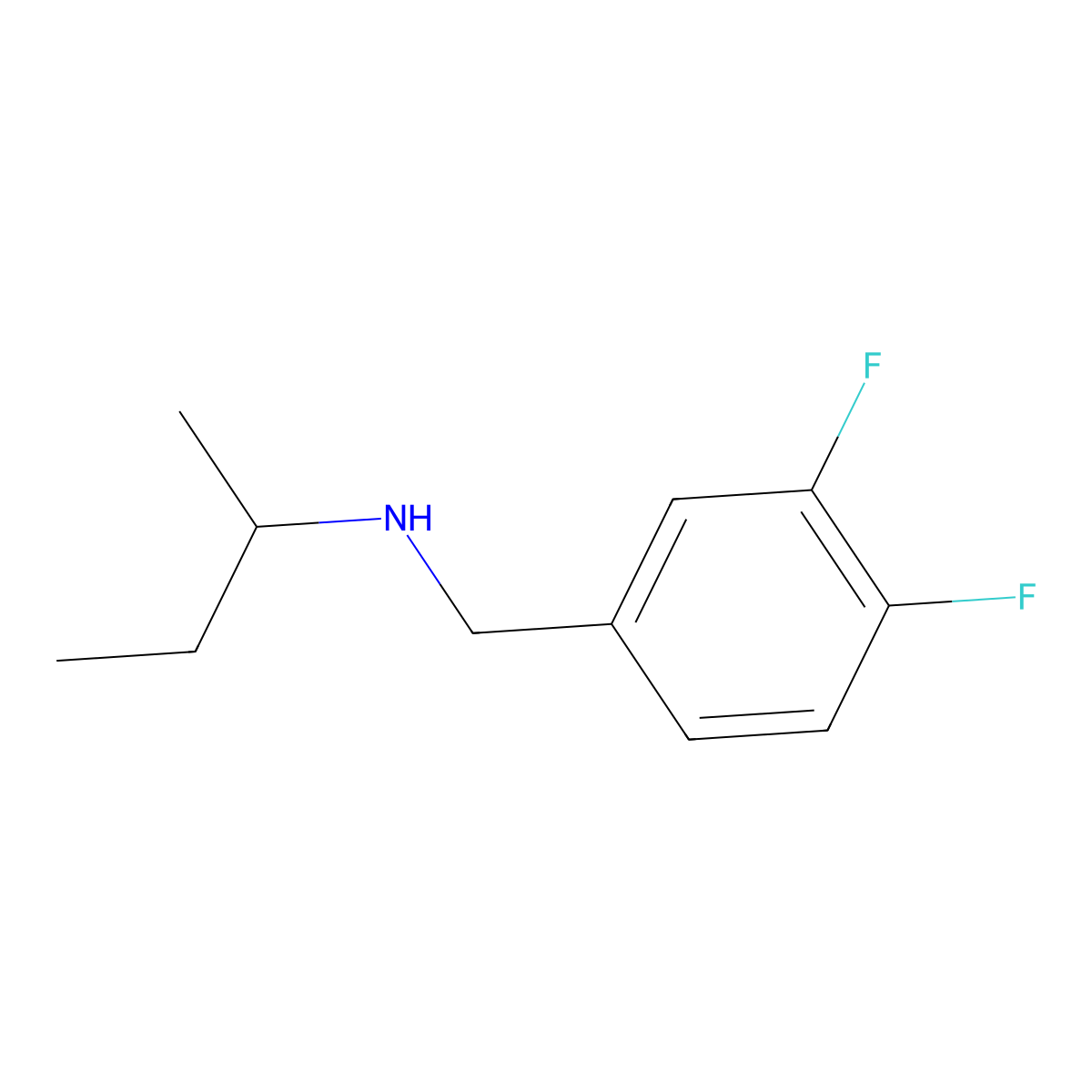 (Butan-2-yl)[(3,4-difluorophenyl)methyl]amine molecular structure, CAS 1019500-25-4