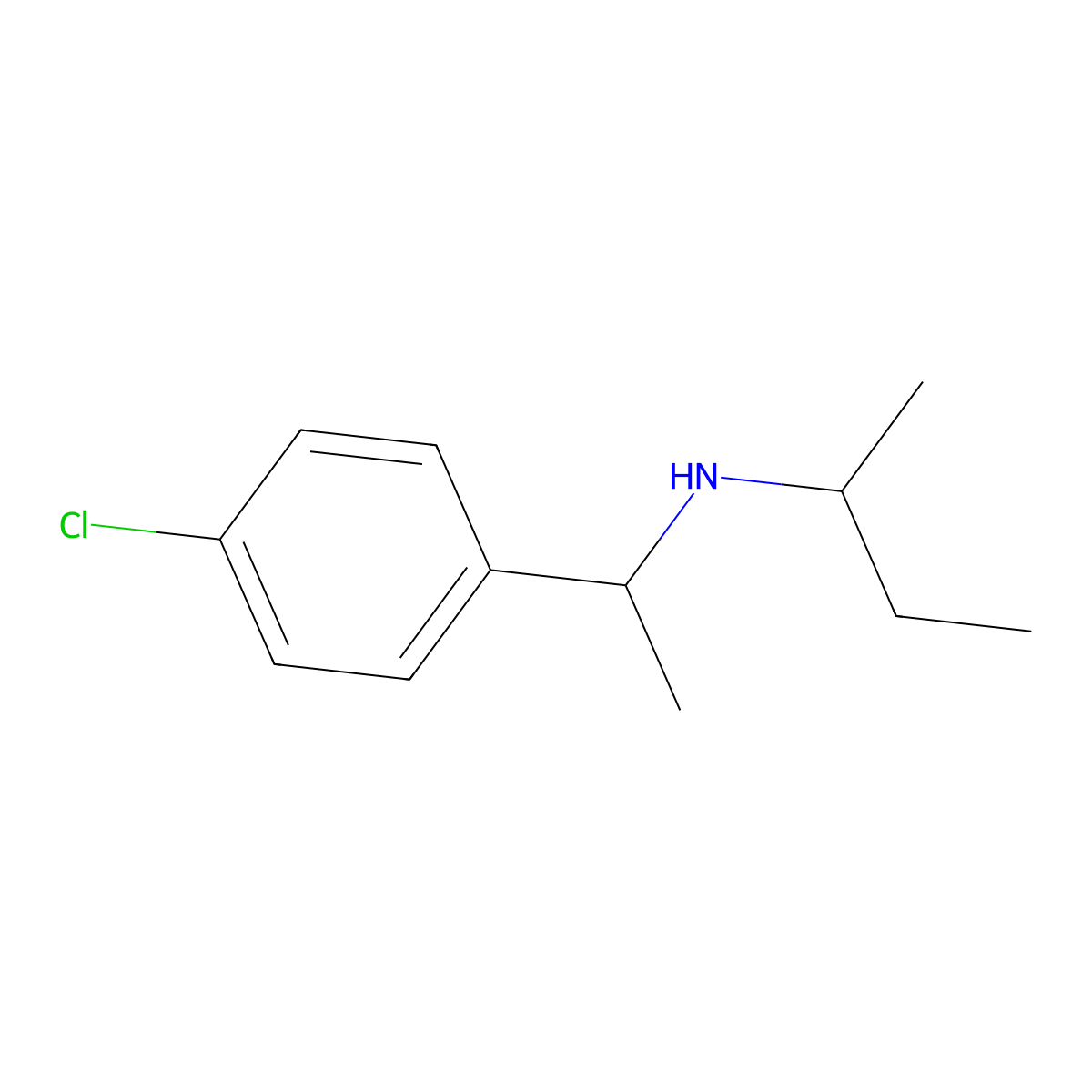 (Butan-2-yl)[1-(4-chlorophenyl)ethyl]amine molecular structure, CAS 1019500-47-0