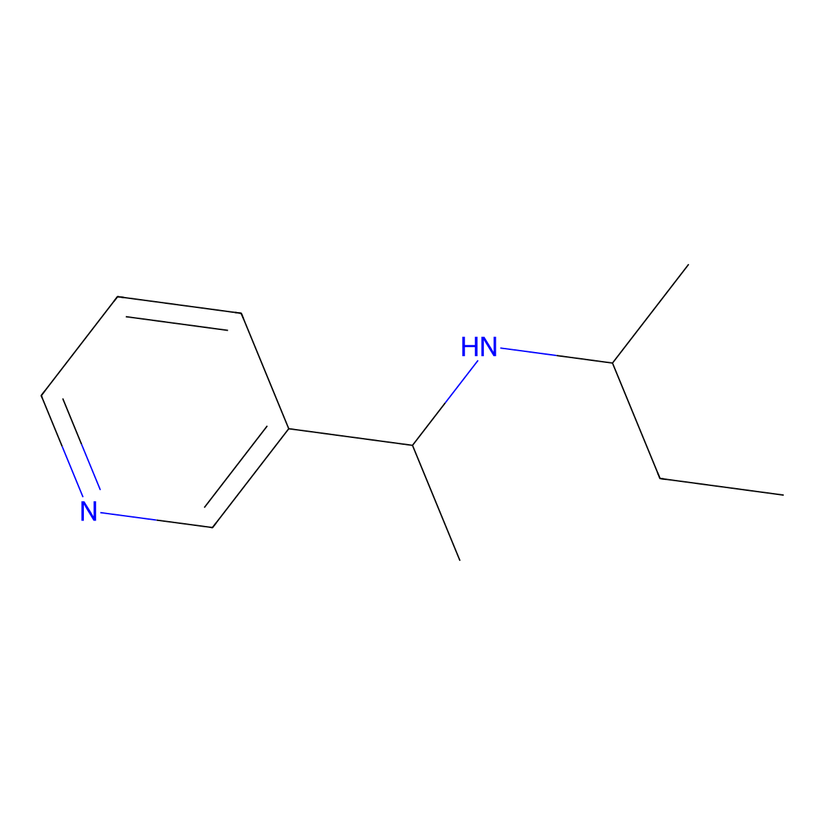 (Butan-2-yl)[1-(pyridin-3-yl)ethyl]amine molecular structure, CAS 1019500-56-1