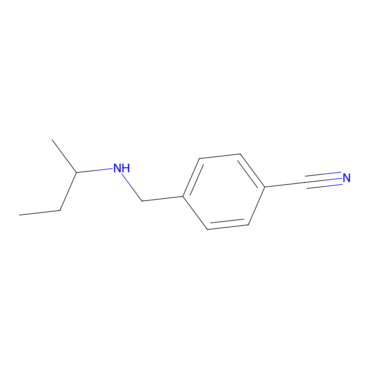 4-{[(Butan-2-yl)amino]methyl}benzonitrile molecular structure, CAS 1019500-68-5