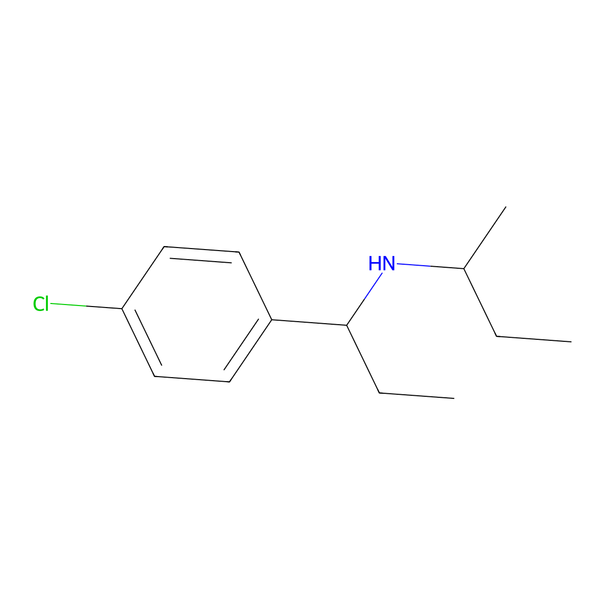 (Butan-2-yl)[1-(4-chlorophenyl)propyl]amine molecular structure, CAS 1019500-71-0