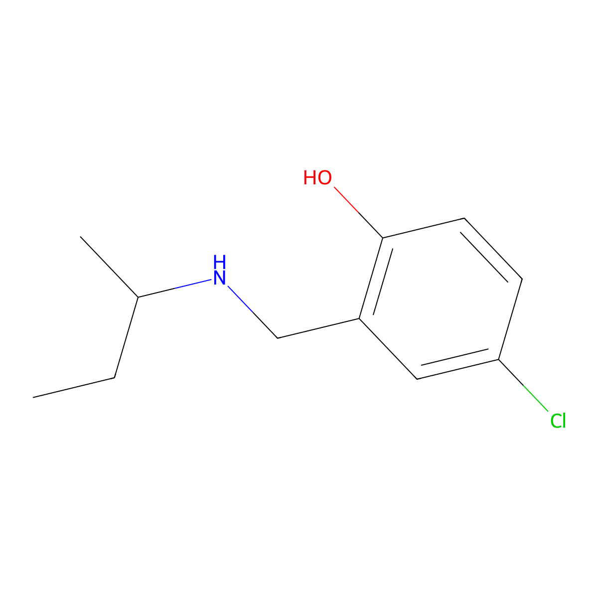 2-{[(Butan-2-yl)amino]methyl}-4-chlorophenol molecular structure, CAS 1019500-83-4