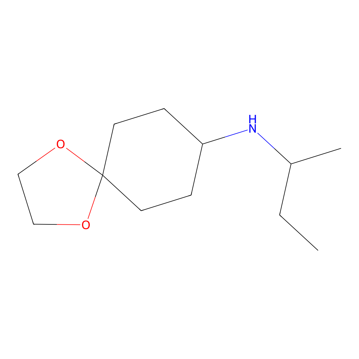 N-(butan-2-yl)-1,4-dioxaspiro[4.5]decan-8-amine molecular structure, CAS 1019501-04-2