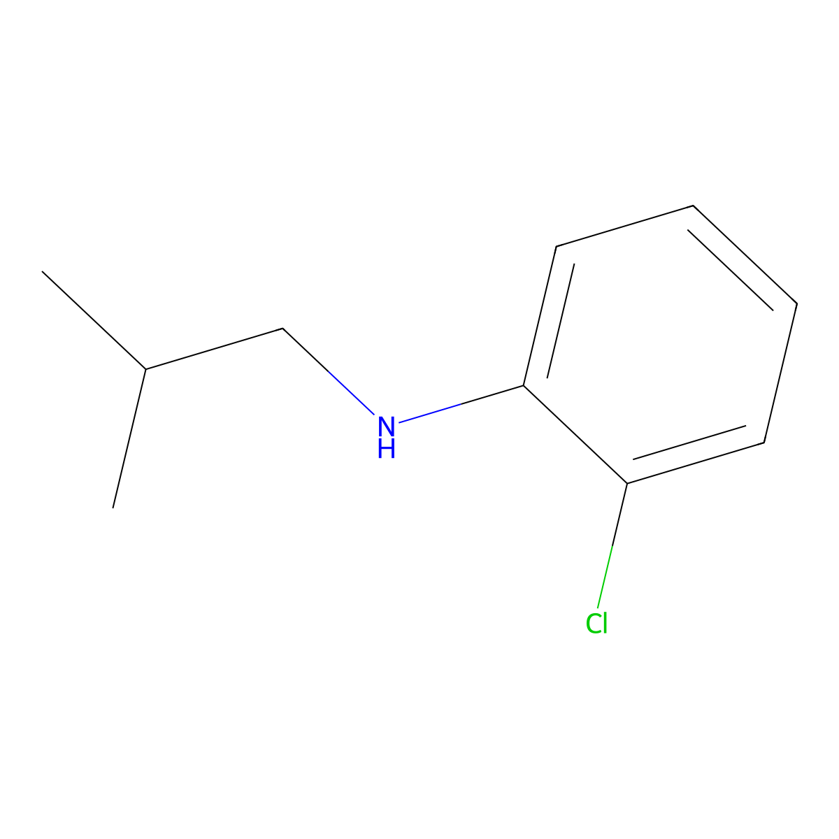 2-chloro-N-(2-methylpropyl)aniline molecular structure, CAS 1019501-43-9