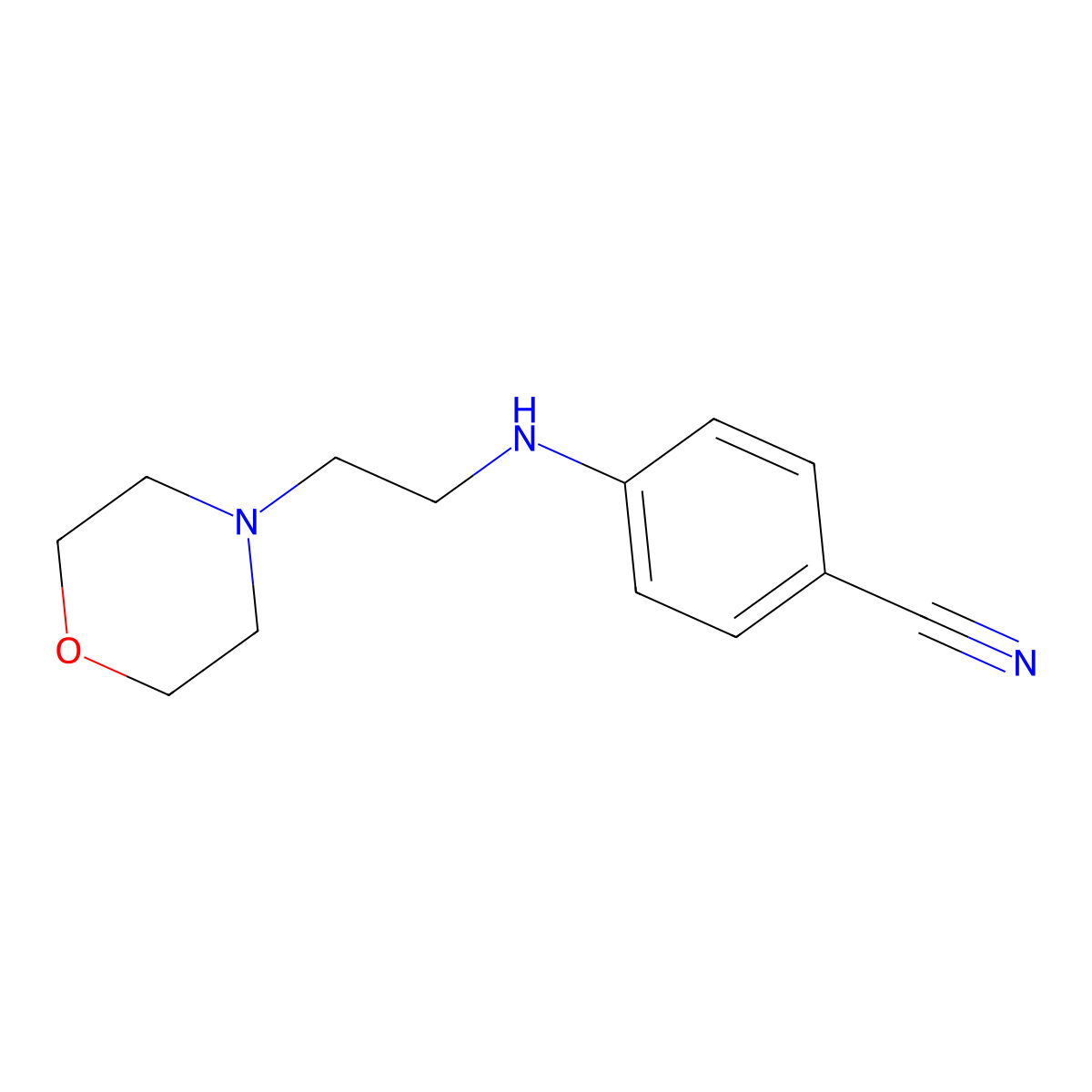 4-{[2-(Morpholin-4-yl)ethyl]amino}benzonitrile molecular structure, CAS 1019502-20-5